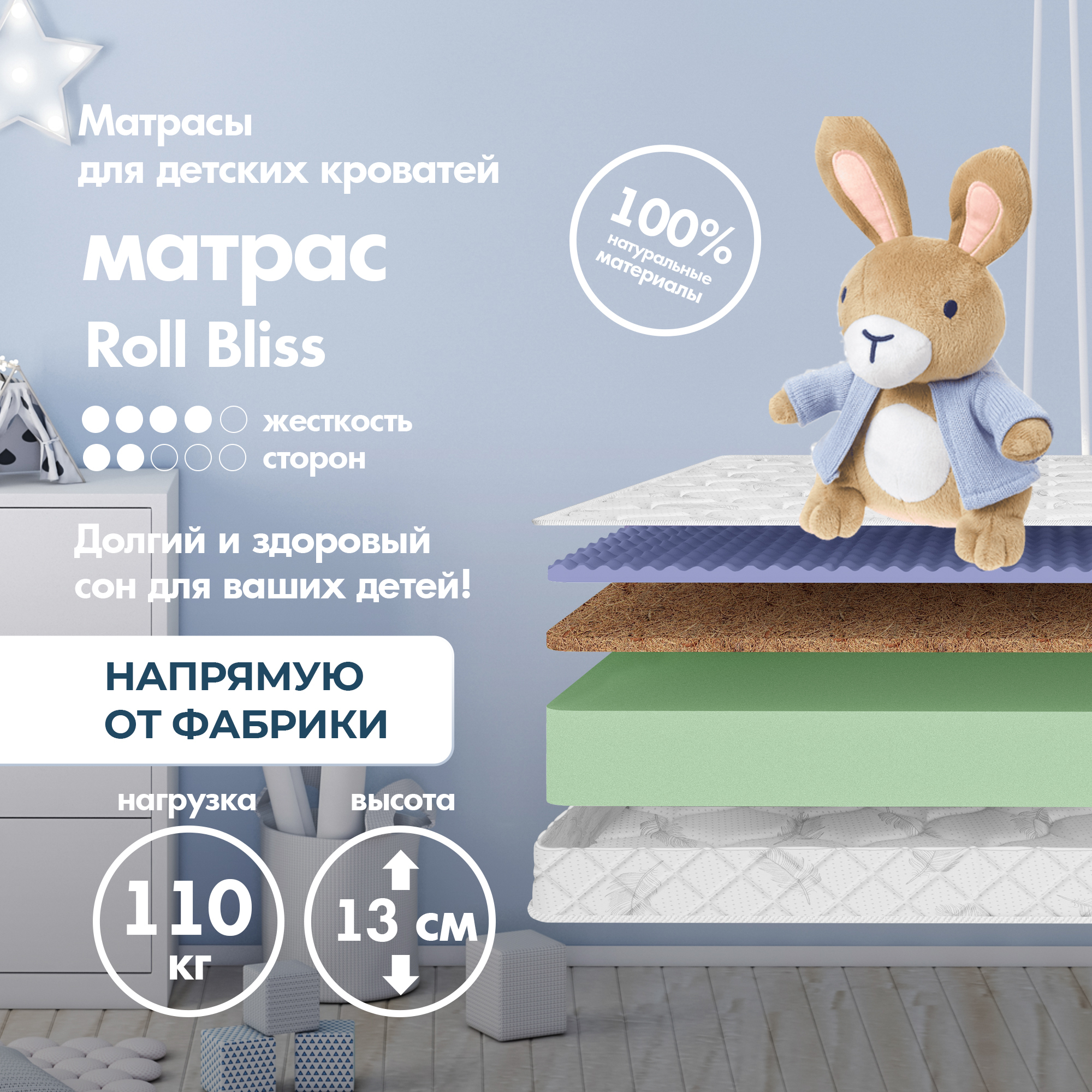 DreamtecМатрасRollBliss,Беспружинный,70х180см