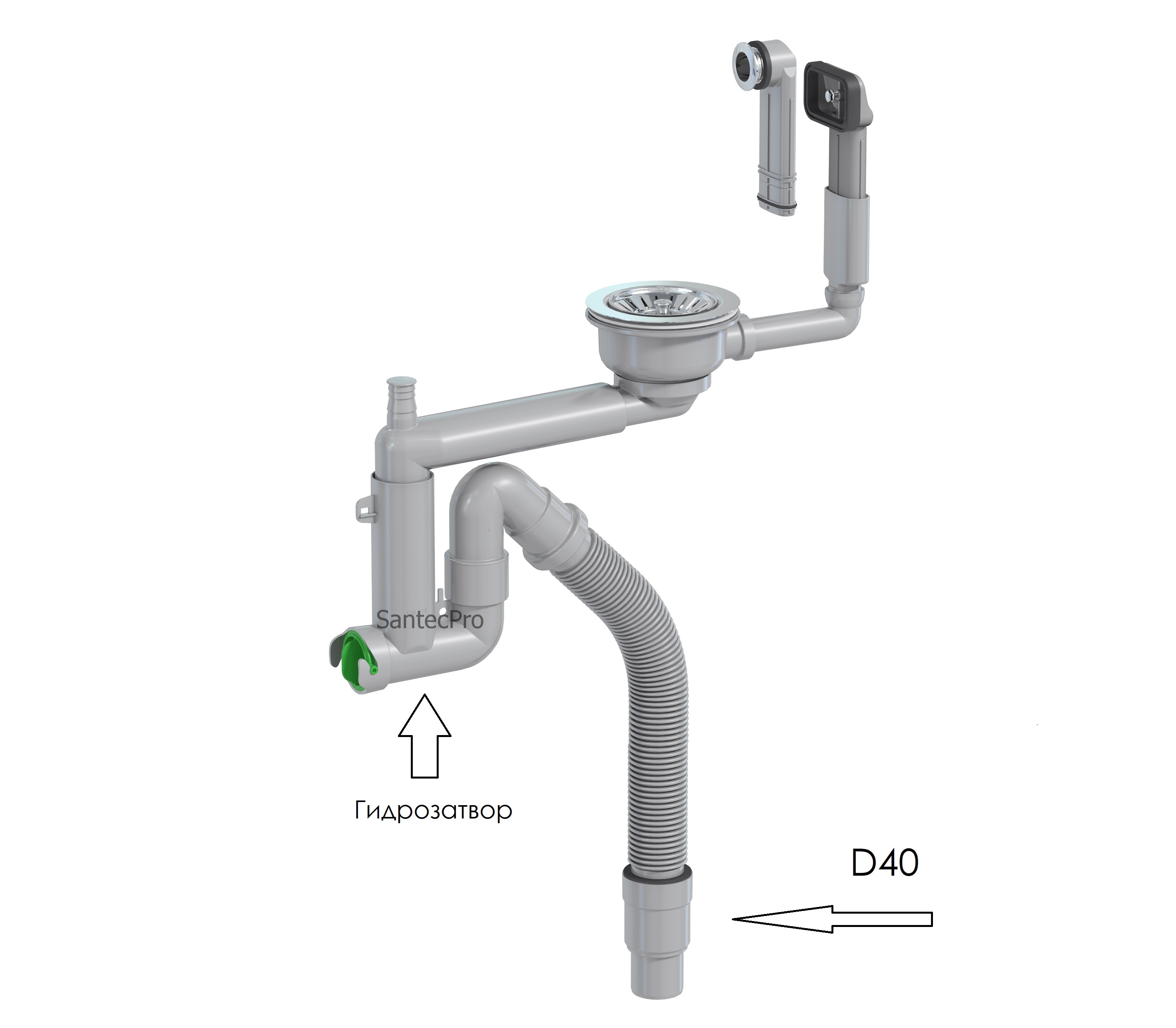 Сифон для мойки Prevex SMARTLOC 41r13919 одинарной