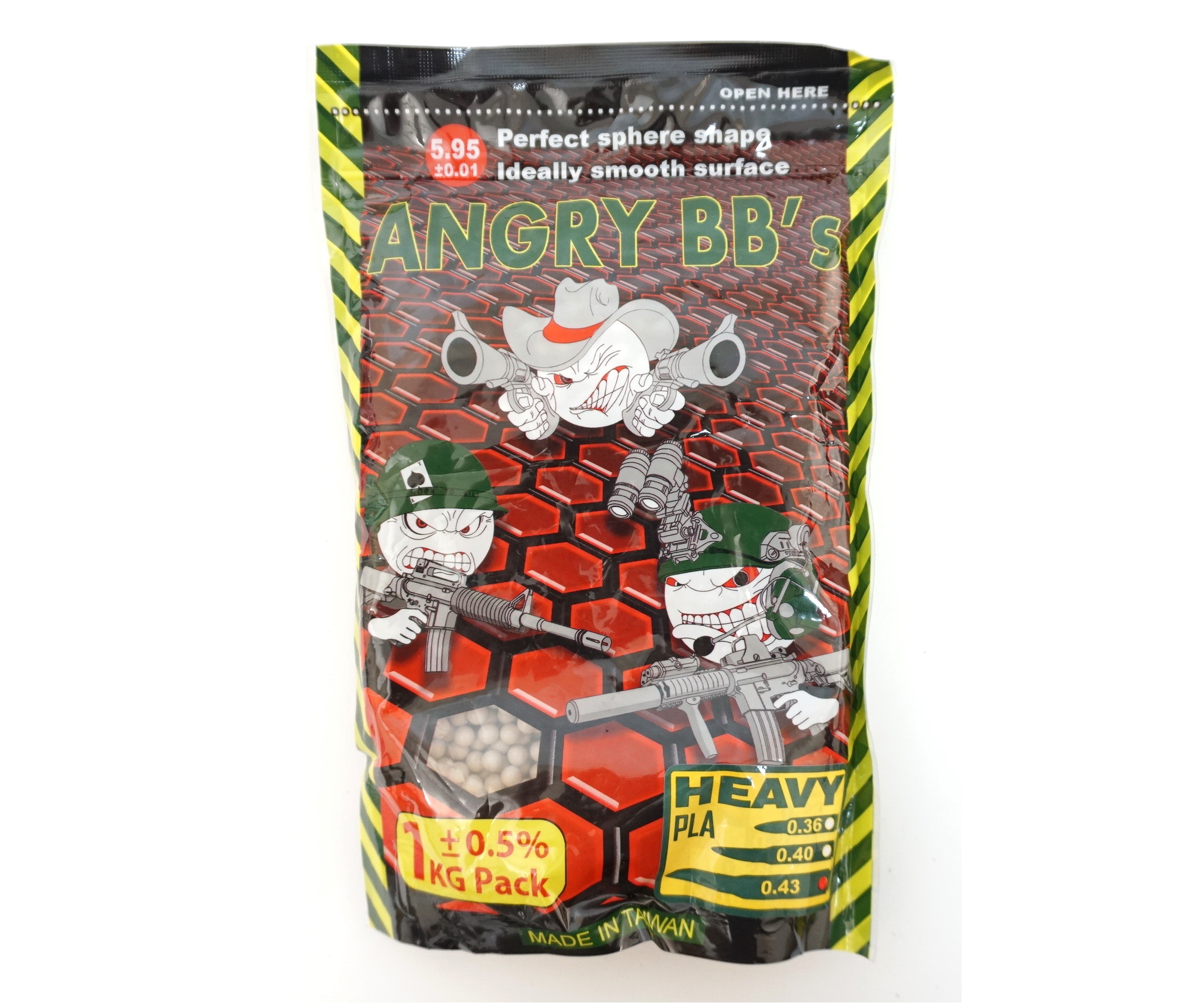 Шары для страйкбола Angry BB's 0,43 г, 2300 штук (1 кг, белые)