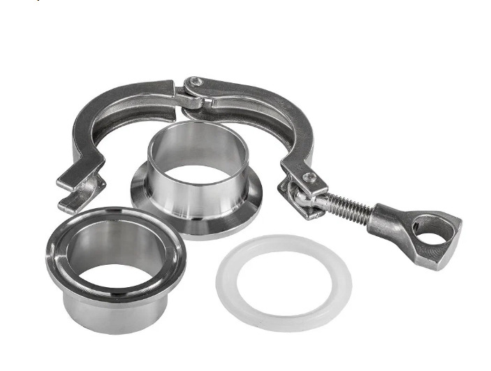 Маленькое кламповое соединение. Хомут кламп 3". Кламповое соединение в сборе. Кламповое соединение фланец 50. Хомут для кламп соединения 25.