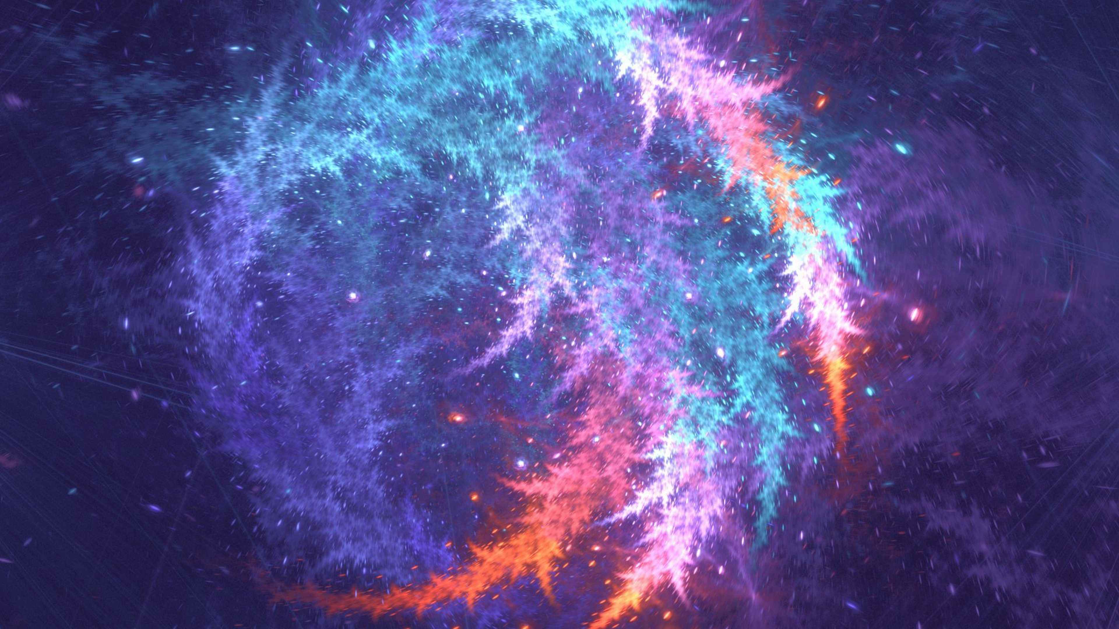 Sparkle glow. Разноцветный космос. Яркая абстракция. Цветные искры. Разноцветный фон.