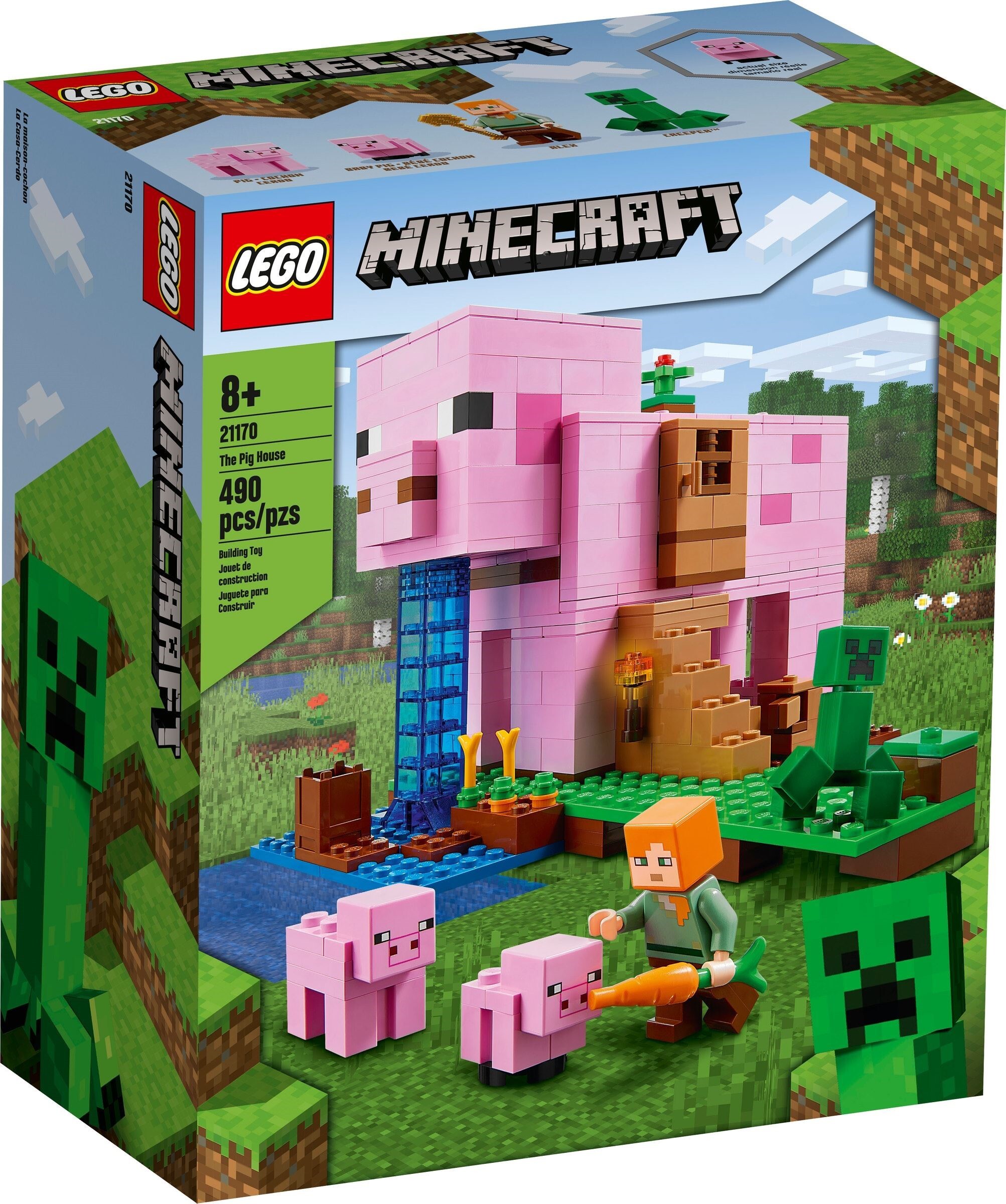 Конструктор LEGO Minecraft 21170 Дом-свинья - купить с доставкой по  выгодным ценам в интернет-магазине OZON (544510061)