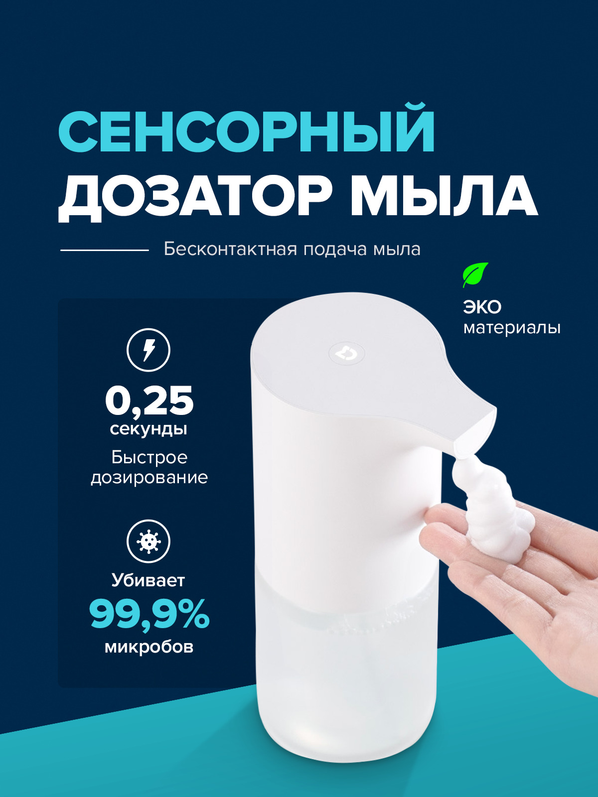 Дозатор для жидкого мыла сенсорный Xiaomi Mijia Automatic Foam Soap  Dispenser / автоматический диспенсер - купить в интернет-магазине OZON по  выгодной цене (284914331)