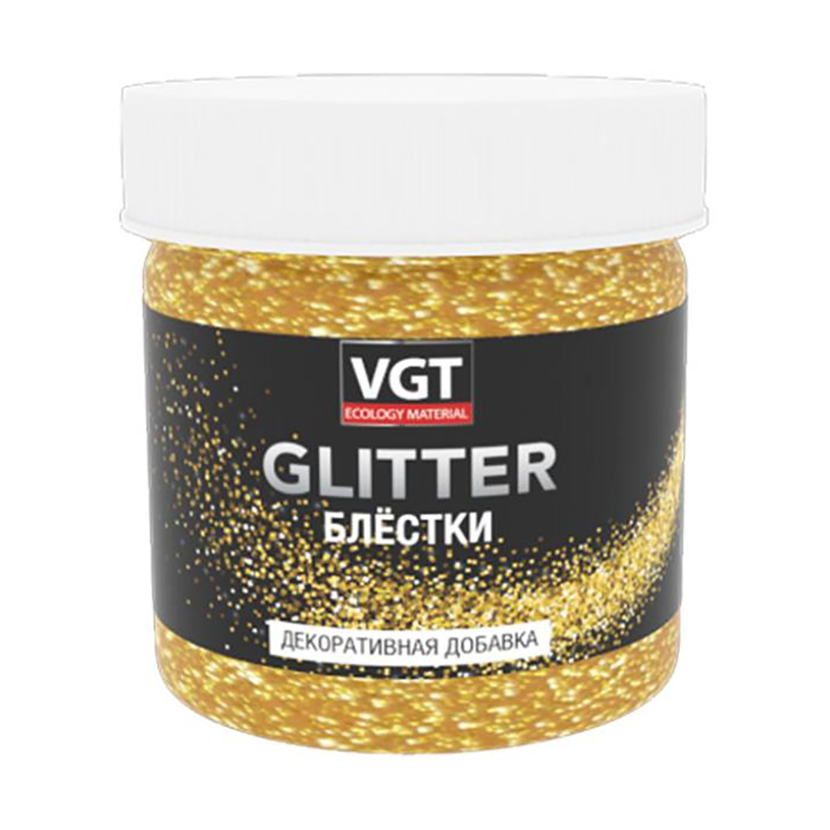 Декоративная добавка VGT Glitter, добавка для строительной смеси, колеровочная краска, золото 0.05 кг