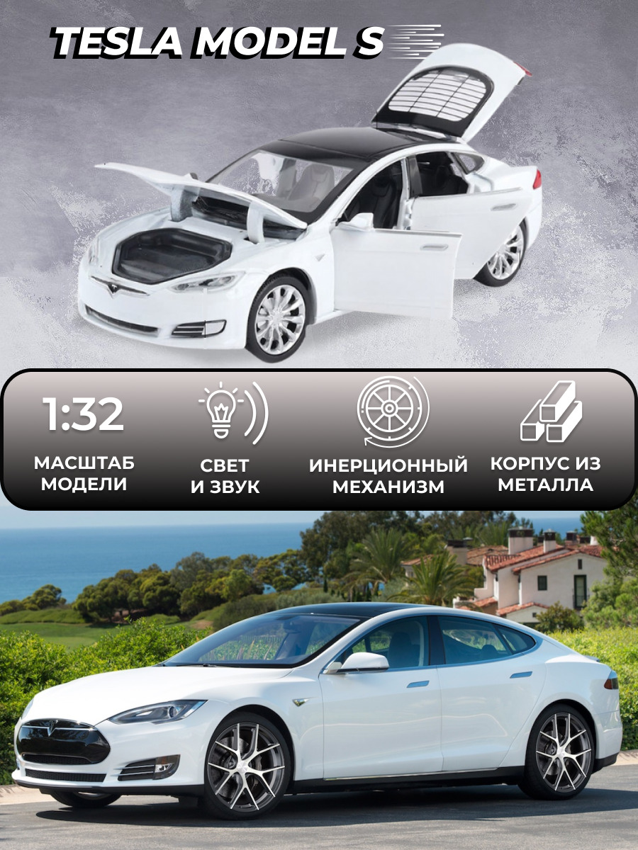 Коллекционная машинка металлическая Tesla Model S, инерционные модели  машинок Тесла - купить с доставкой по выгодным ценам в интернет-магазине  OZON (616701081)