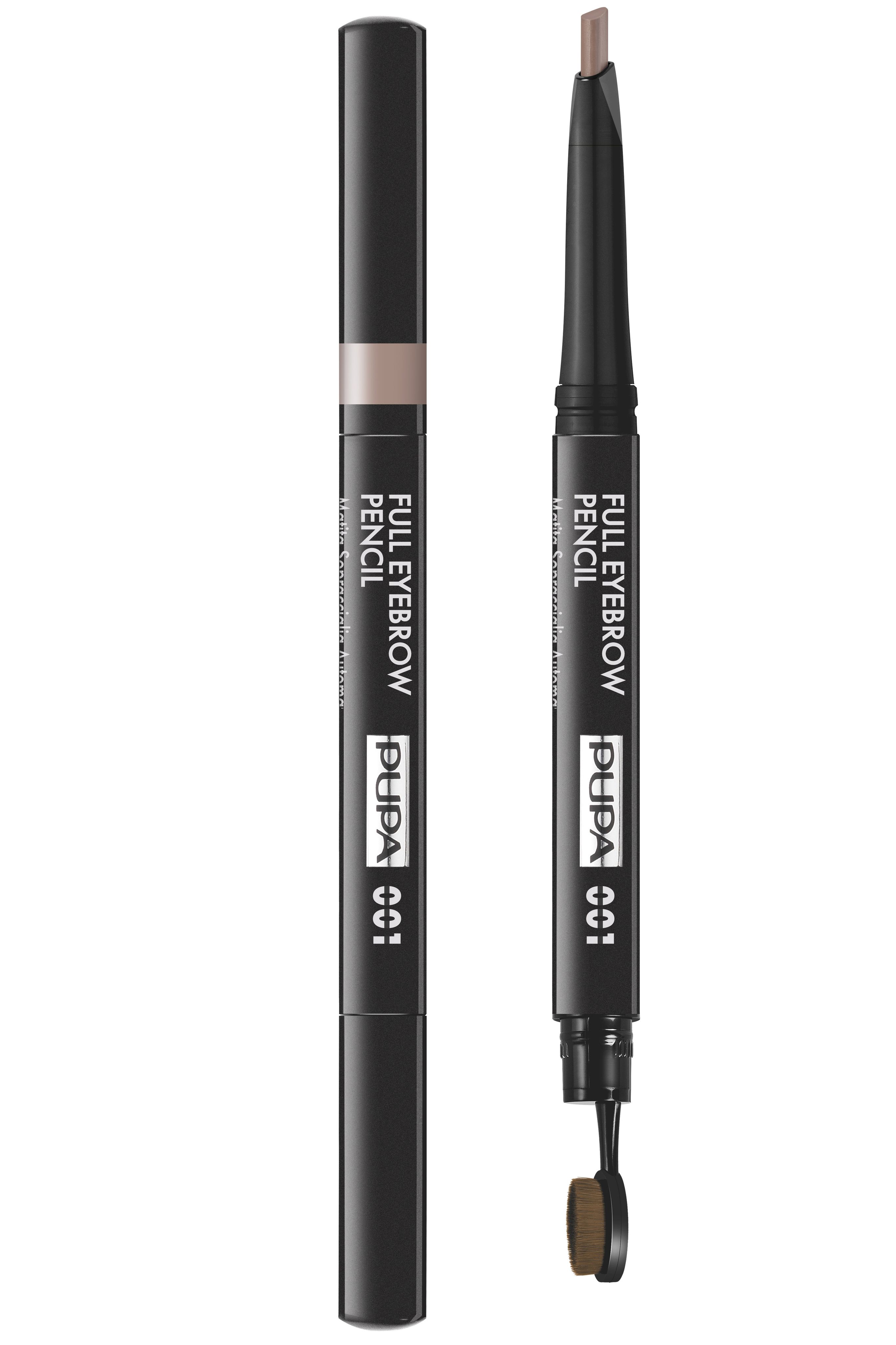 PUPA Карандаш для бровей с щеточкой FULL EYEBROW PENCIL №001, светлый