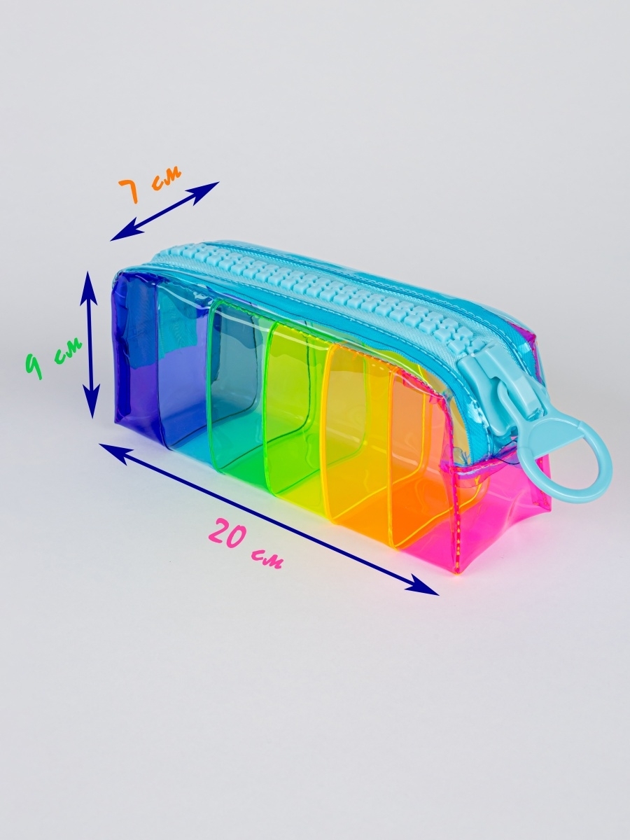 пенал с огромной молнией прозрачный