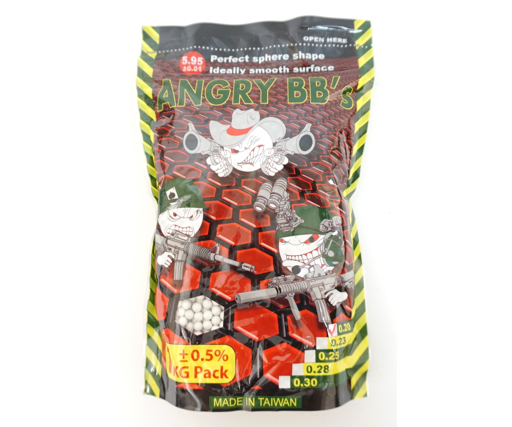 Шары для страйкбола Angry BB's 0,20 г, 5000 штук (1 кг, белые)