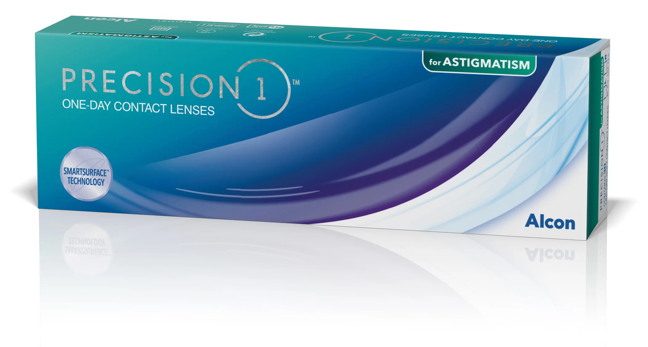 Precision 1 for Astigmatism астигматические линзы. Сфера(Sp) -4.75. Цилиндр(Cyl)  -0.75. Ось(Ax) 180 / 14.5 / 8.5, 30 штук (линз) однодневные контактные.  Alcon Precision1 for Astigmatism (Алкон Пресижн1 для астигматизма). Срок  замены - 1 ...