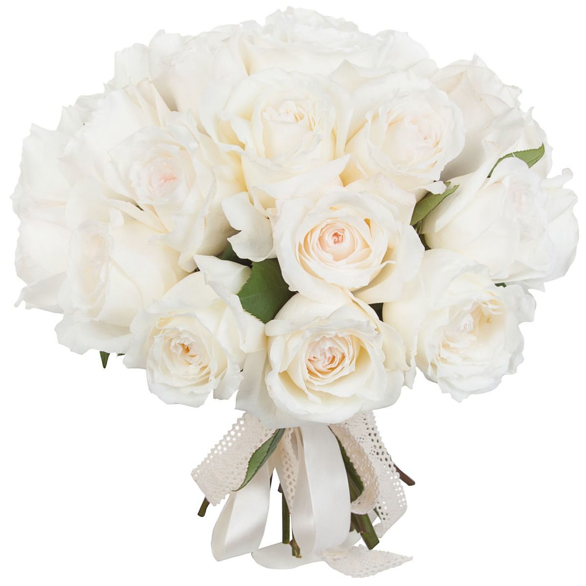 Букет белых пионовидных роз