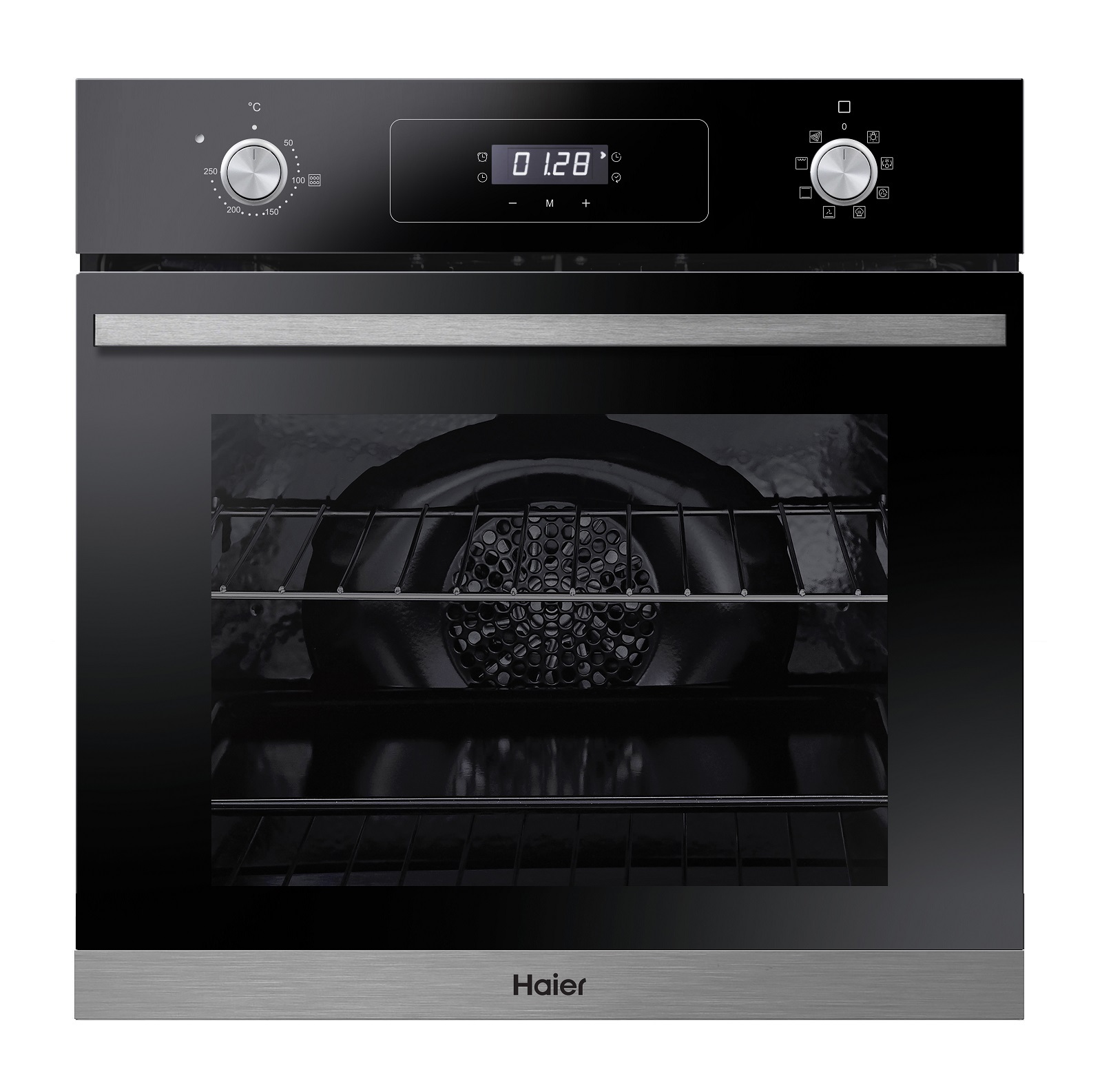 Электрический духовой шкаф haier hoq p16an5sx black inox