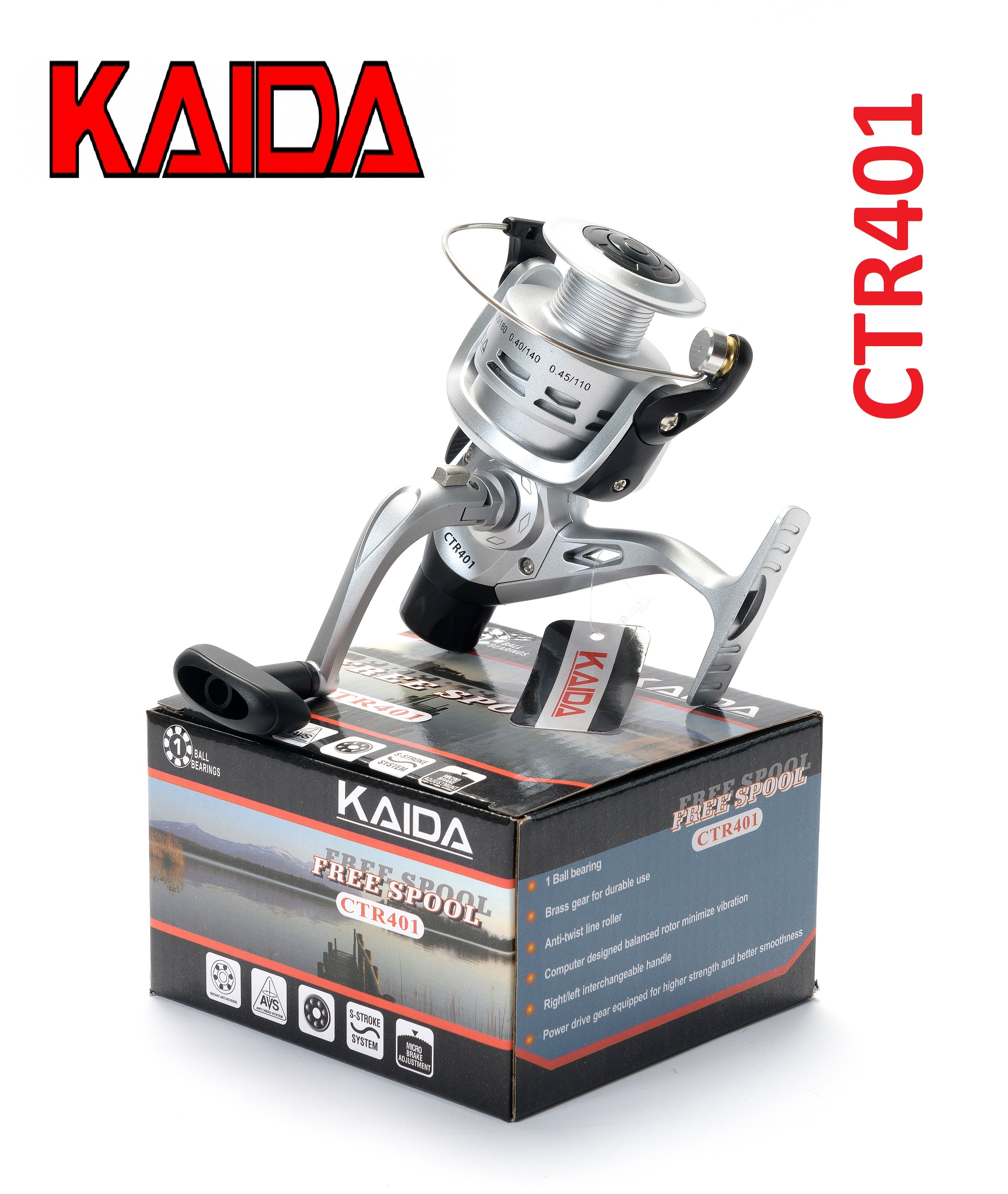 Катушка рыболовная Kaida CTR-401-1BB безынерционная