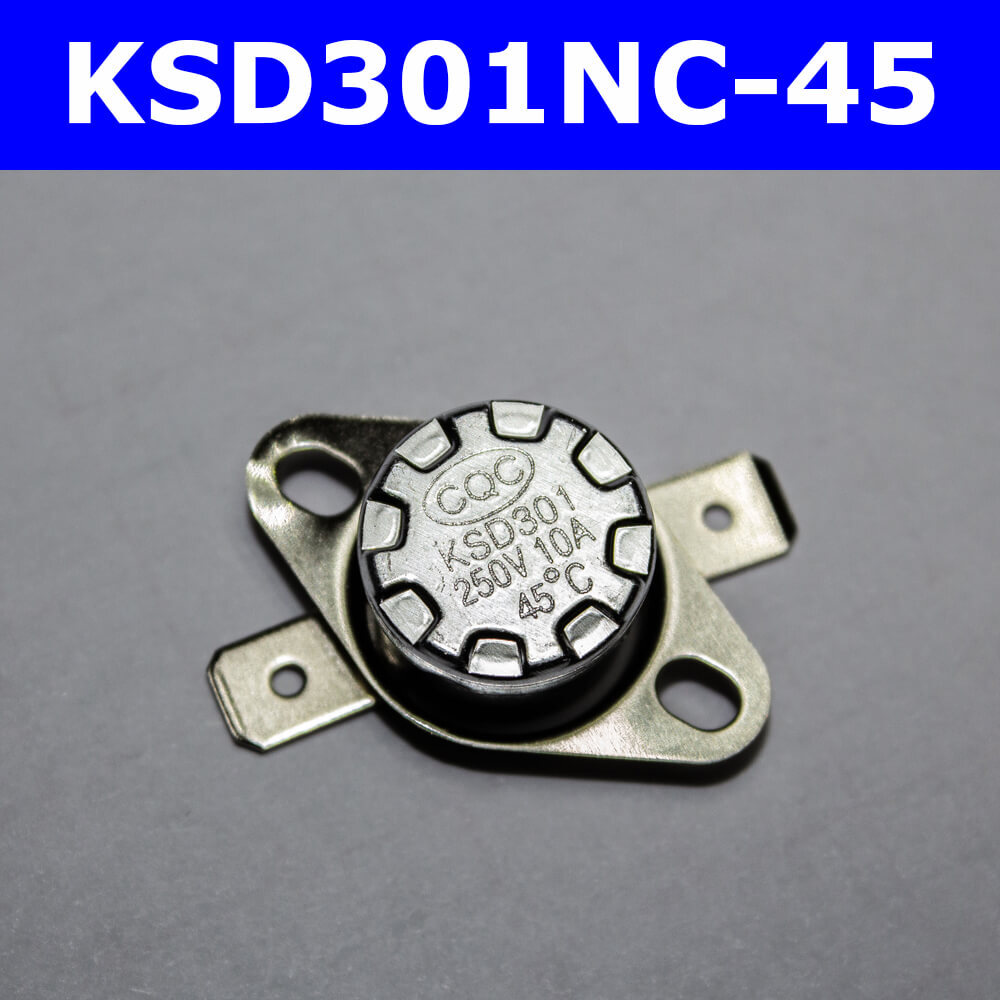 KSD301NC-45-термостатнормальнозамкнутыйсподвижнымфланцем(250В,10А,45С,KSD301)