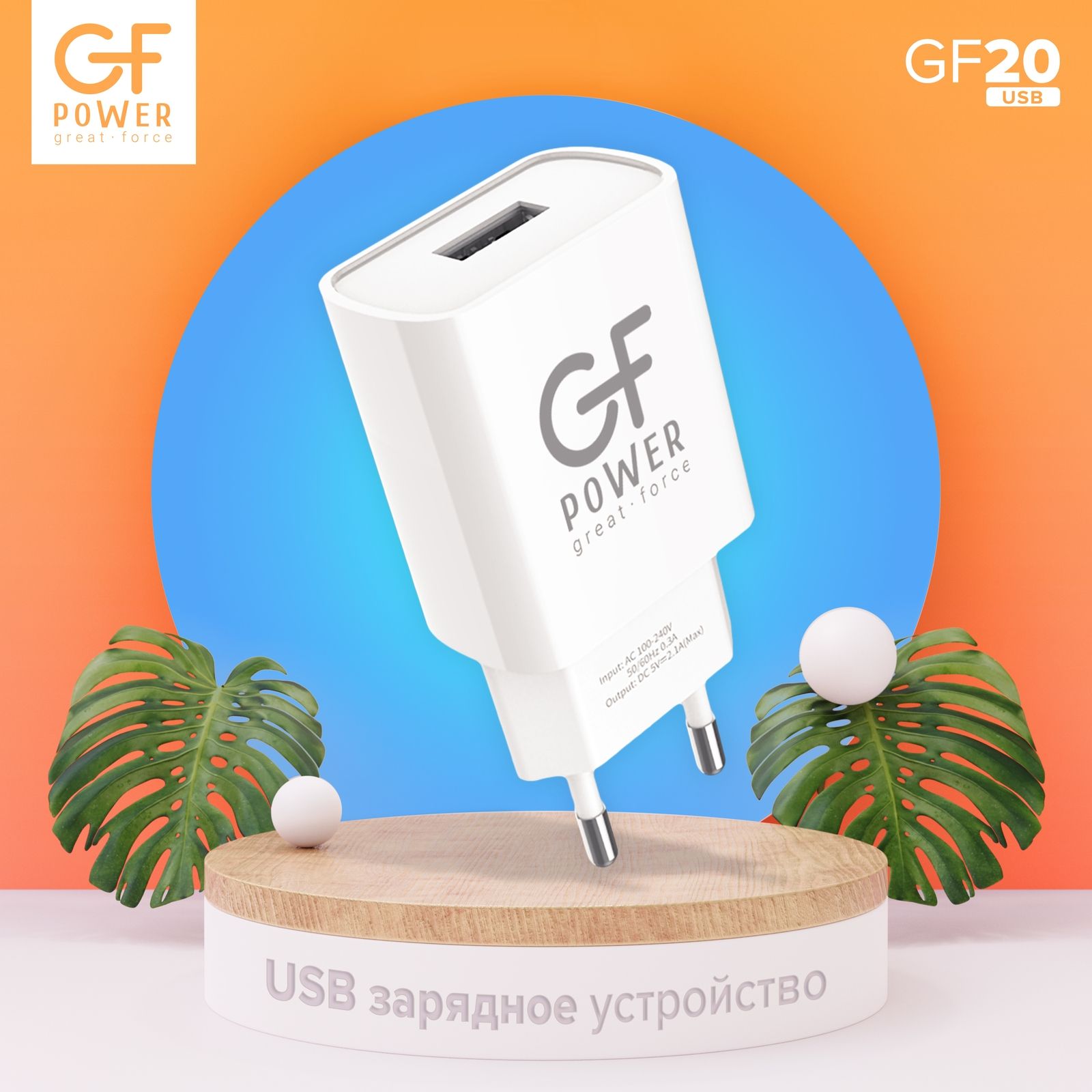 Сетевое зарядное устройство GFPower GF20, 10 Вт, USB 2.0 Type-A - купить по  выгодной цене в интернет-магазине OZON (679840129)