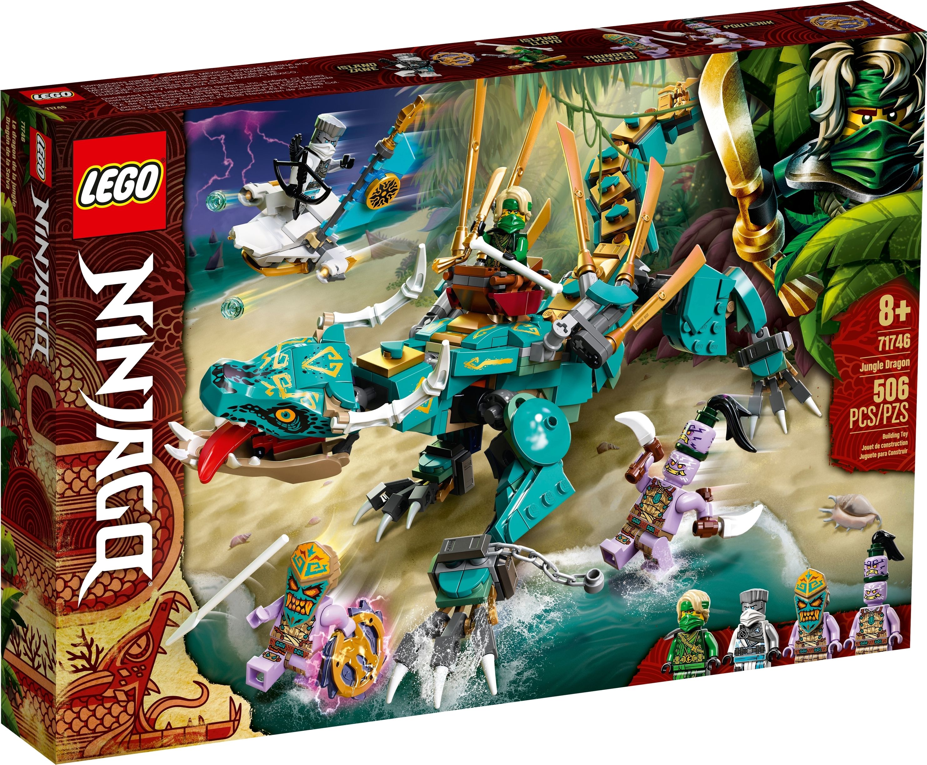 Конструктор LEGO NINJAGO Дракон из джунглей, 506 деталей, 8 +, Лего 71746 -  купить с доставкой по выгодным ценам в интернет-магазине OZON (1427477071)