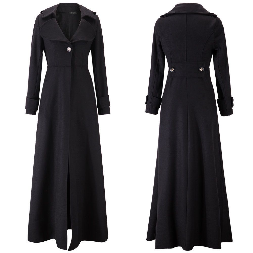 Пальто черное женское классическое длинное