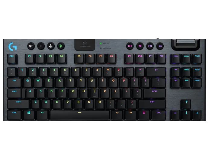 LogitechИгроваяклавиатурабеспроводнаяG913TKL(G915TKL)LIGHTSPEEDLIGHTSYNCRGBSwitchGLTactile,(GLTactile),черный