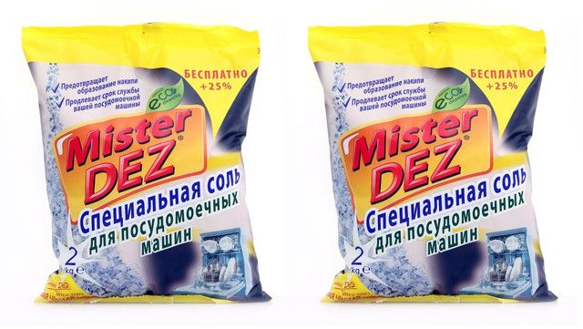 Mister Dez  Специальная соль Eco-Cleaning для посудомоечных машин, 2 кг, 2 уп