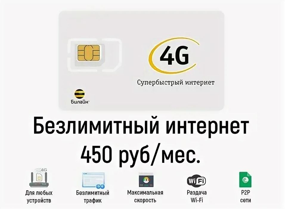 Sim карта билайн с безлимитным интернетом