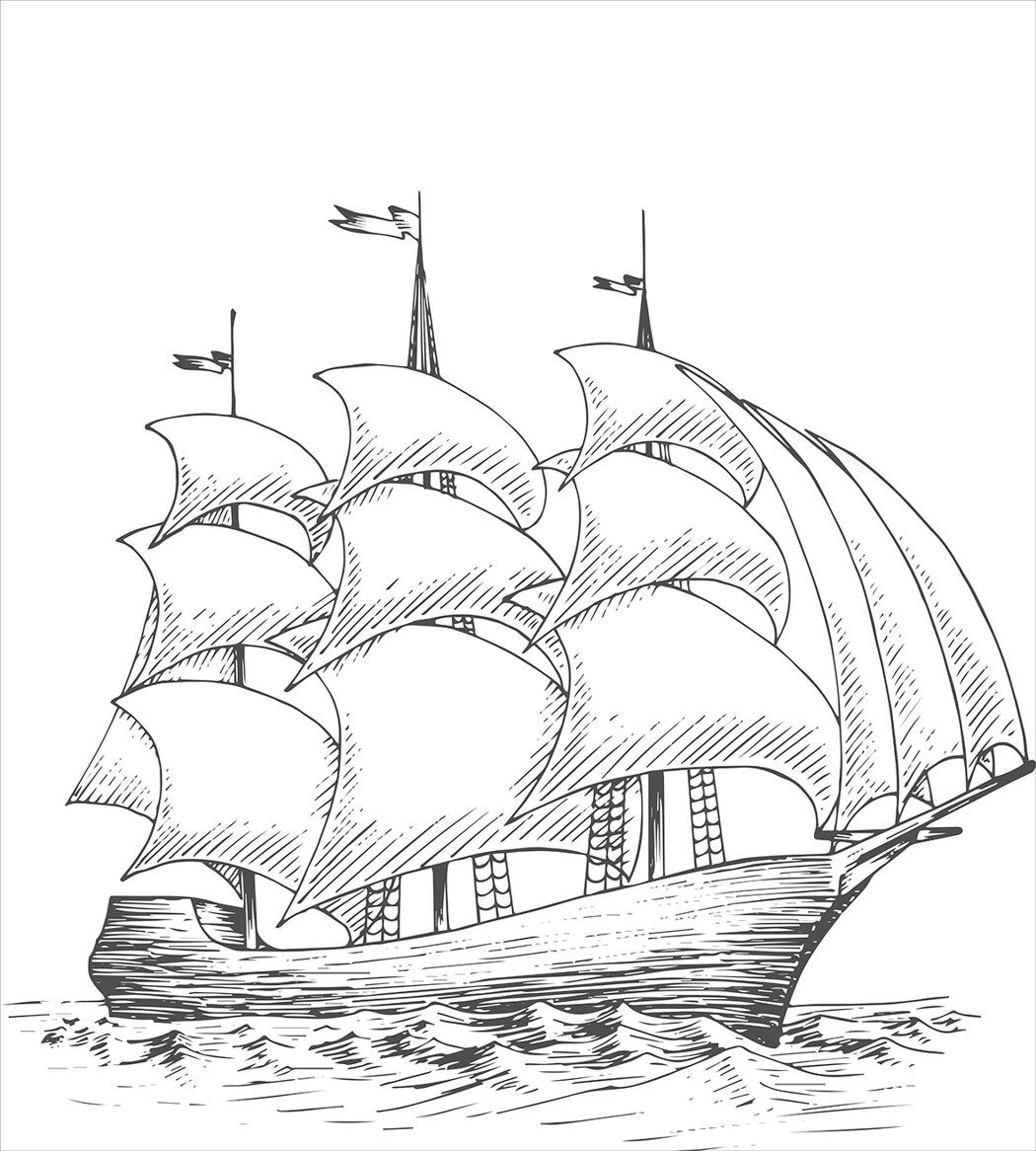 Рисунки кораблей для срисовки