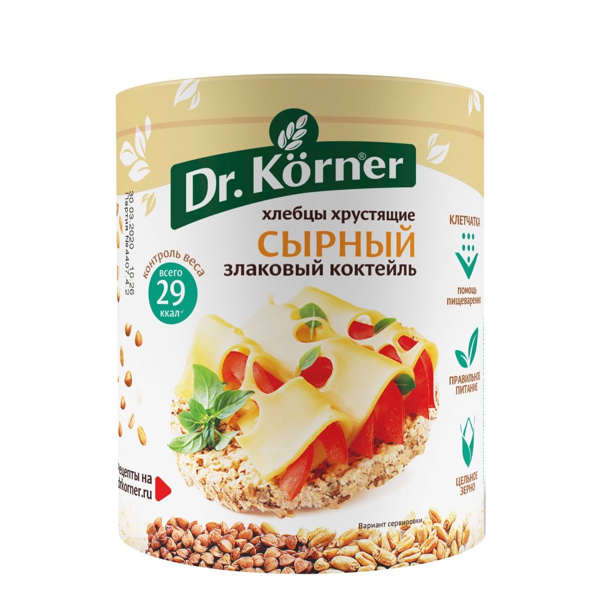 Dr. Korner Сырный злаковый коктейль хлебцы, 100 г