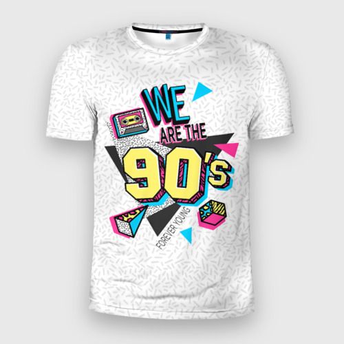 Футболки из 90 х фото Футболка Vsemayki, размер 64, 66, цвет белый, 100% полиэстер с улучшенными харак