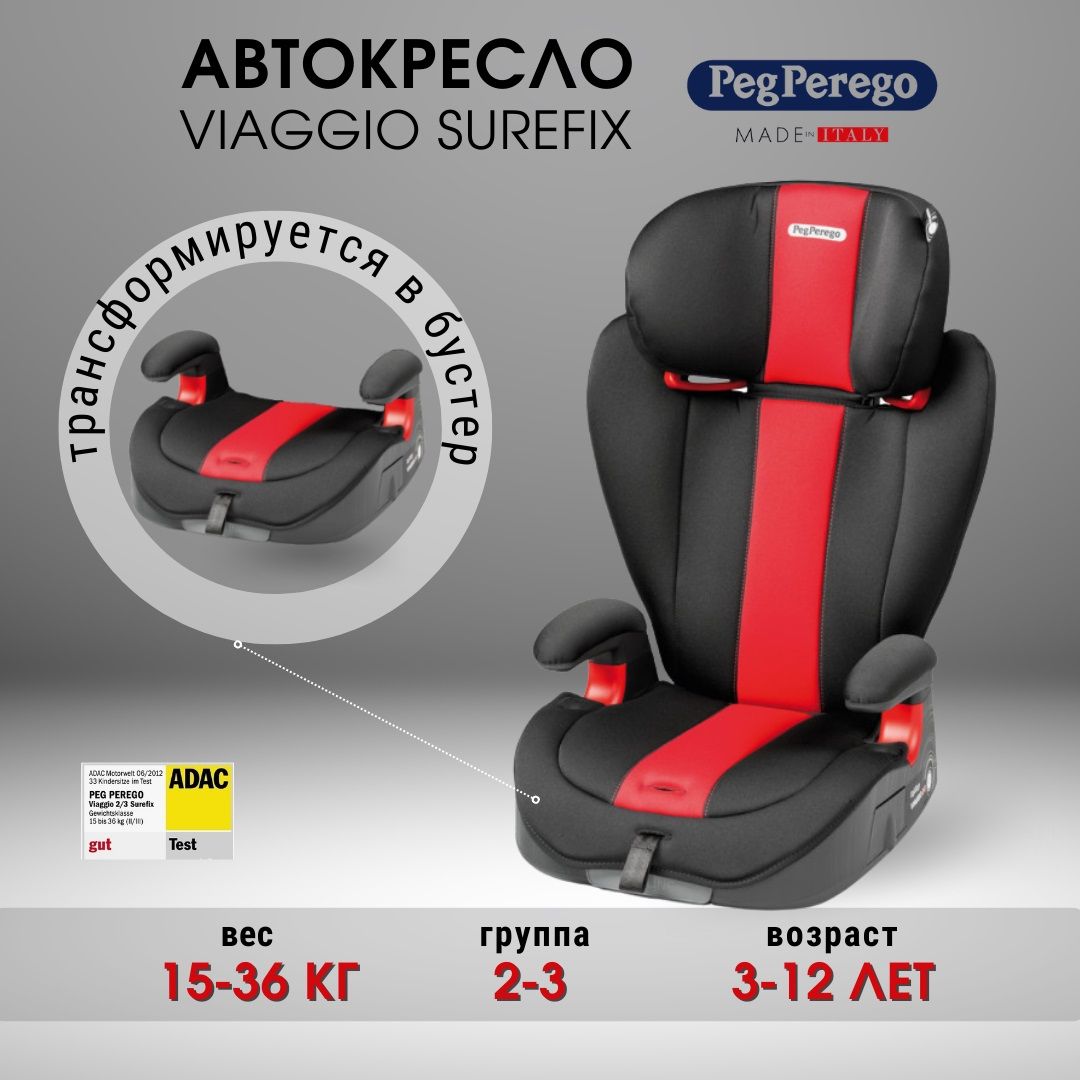 Автокресло Peg-Perego viaggio 2-3 Surefix Monza