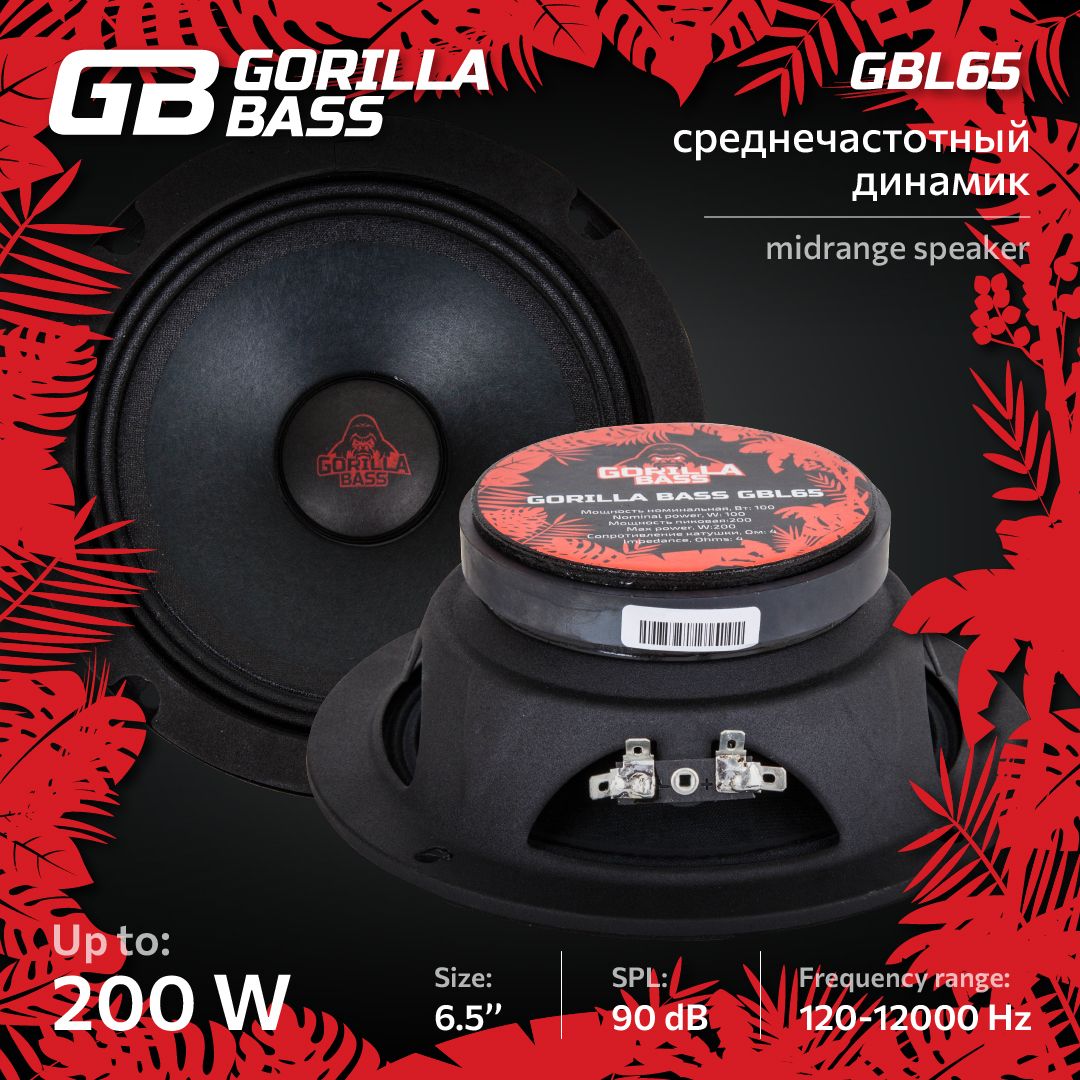 Средне частотные динамики (Mid-Range)(эстрадные) Gorilla Bass GBL65 -  купить по выгодной цене в интернет-магазине OZON (783481657)