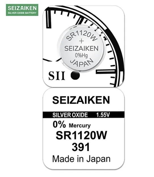 seizaikenБатарейка381,391(SR55,SR1120),Оксид-серебряныйтип,1,55В,1шт