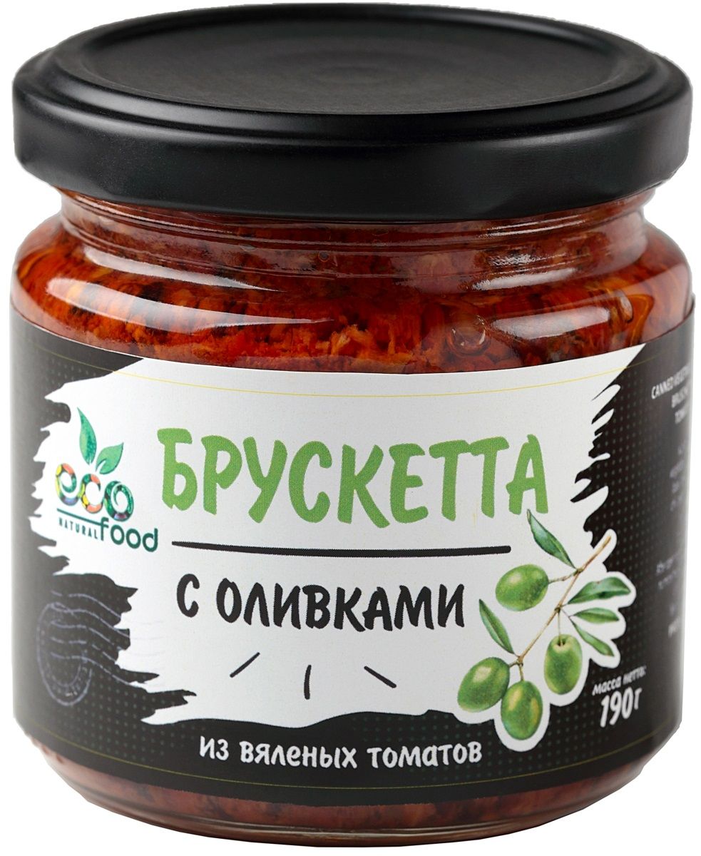 Брускетта из вяленых томатов с оливками, 190г ECOFOOD