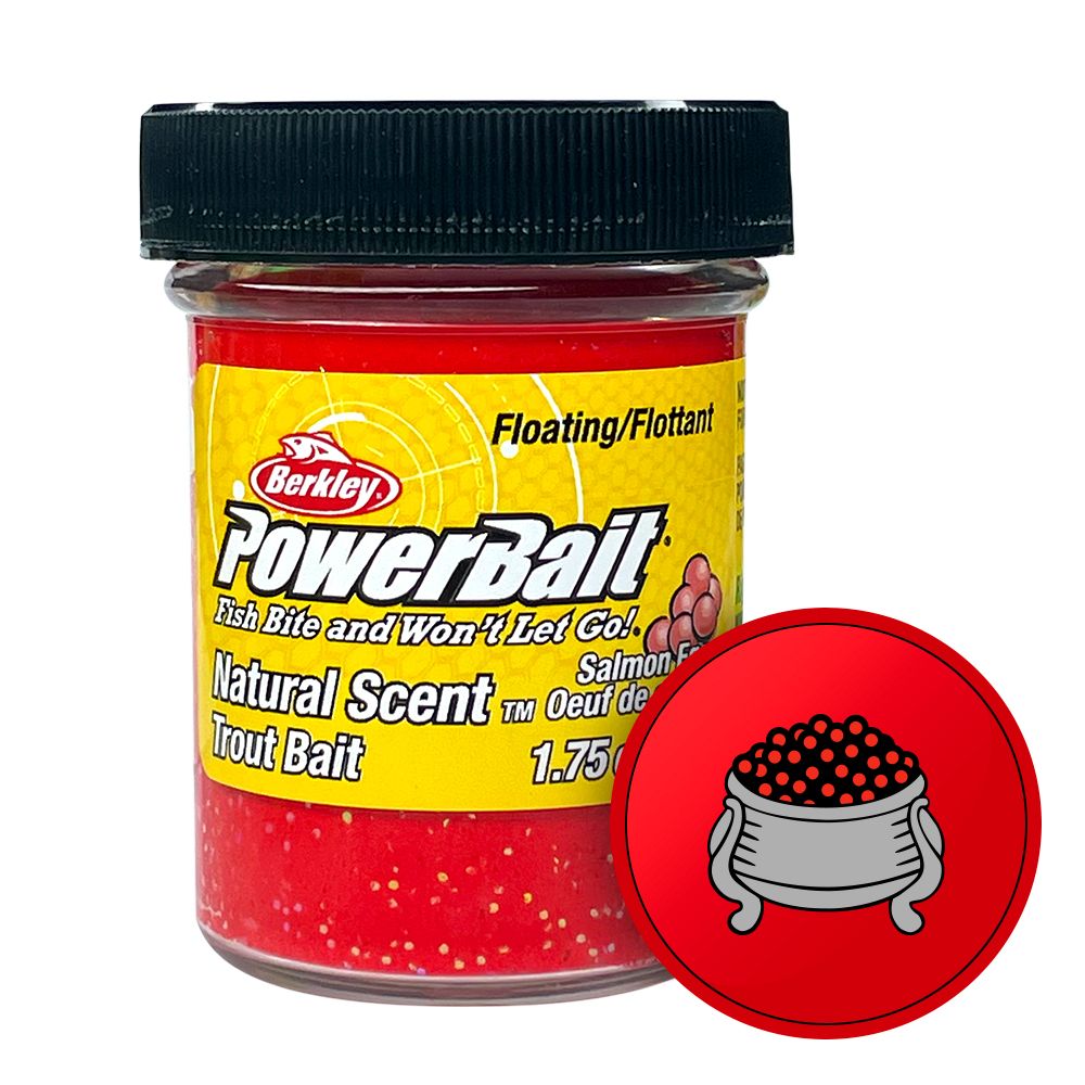 Паста форелевая Berkley PowerBait Natural Scent Trout Bait 50g Salmon Red/Gltr (Икра/Красный)