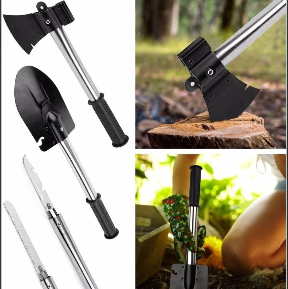 Аккумуляторная лопата отзывы. Лопата топор Xiaomi. Leather Grip Camping Multipurpose Survival Woodworking hand Drill. 6-In-1 Shovels.