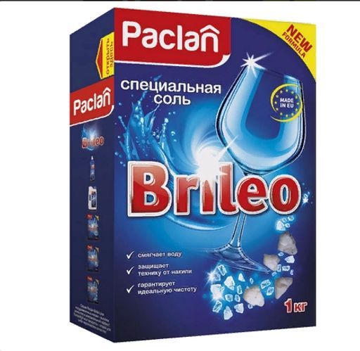 Paclan Специальная соль для посудомоечных машин Brileo, 1000 гр