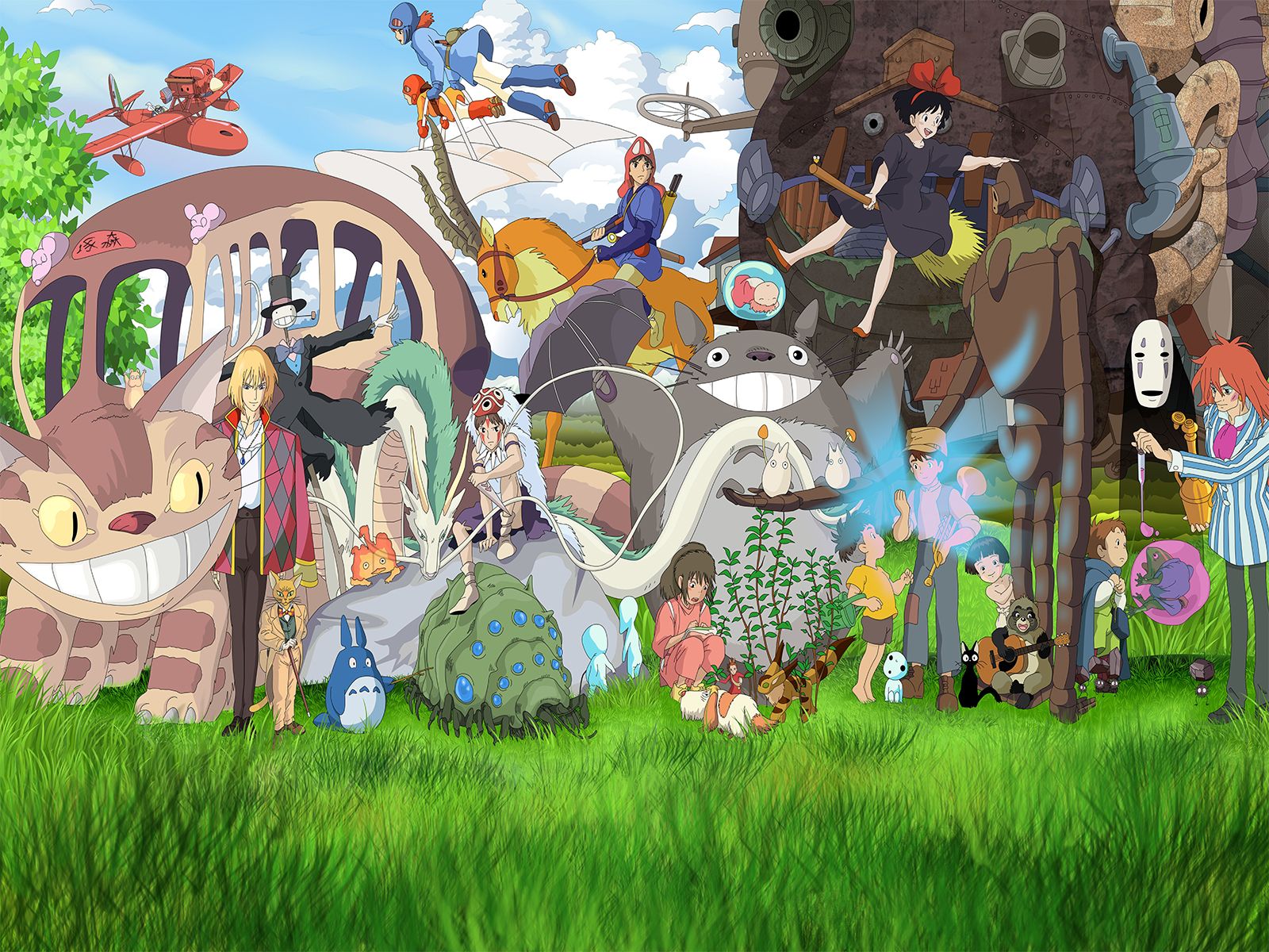 Музыка гибли. Студия Дзибли персонажи. Студия гибли персонажи. Studio Ghibli Постер.