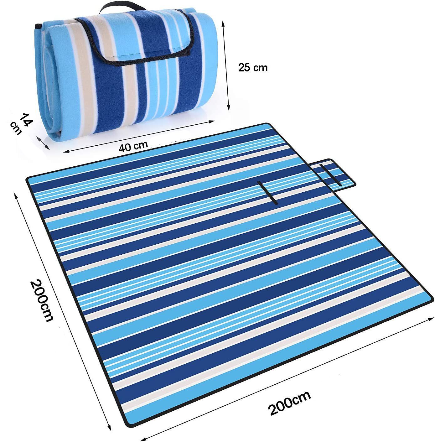 Пляжное покрывало Skully Alu thermo blanket 200х200, голубой, темно-синий, ...