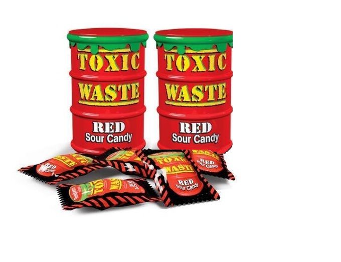 Токсик вейст. Кислые конфеты Toxic waste. Токсик леденцы ред 42гр (красная бочка). Toxic waste Red Sour Candy. Toxic waste красная банка.