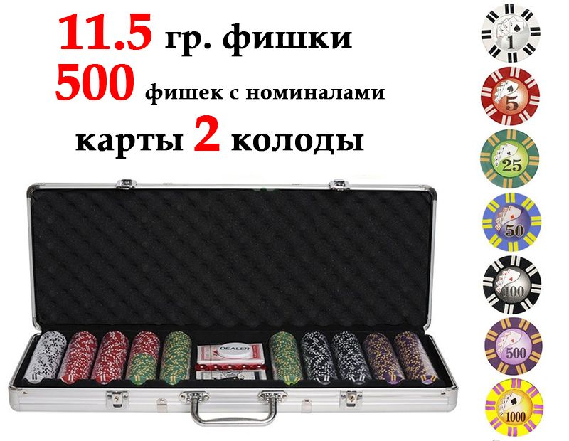 НабордляпокераRoyalFlushна500фишек11,5г,Partida