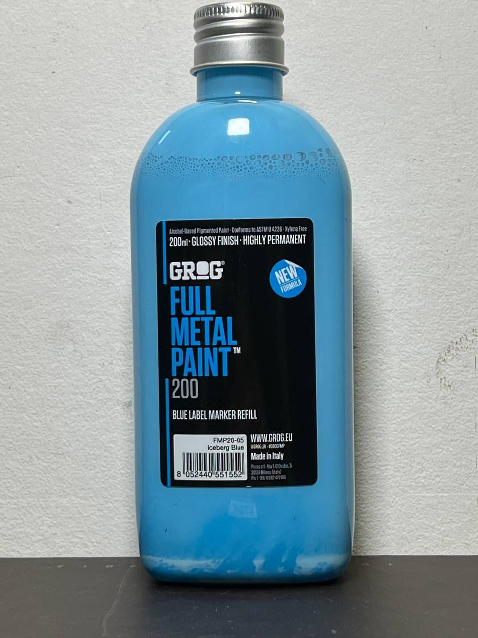 Заправка GROG Full Metal Paint 200 мл. Iceberg Blue для граффити маркеров и сквизеров