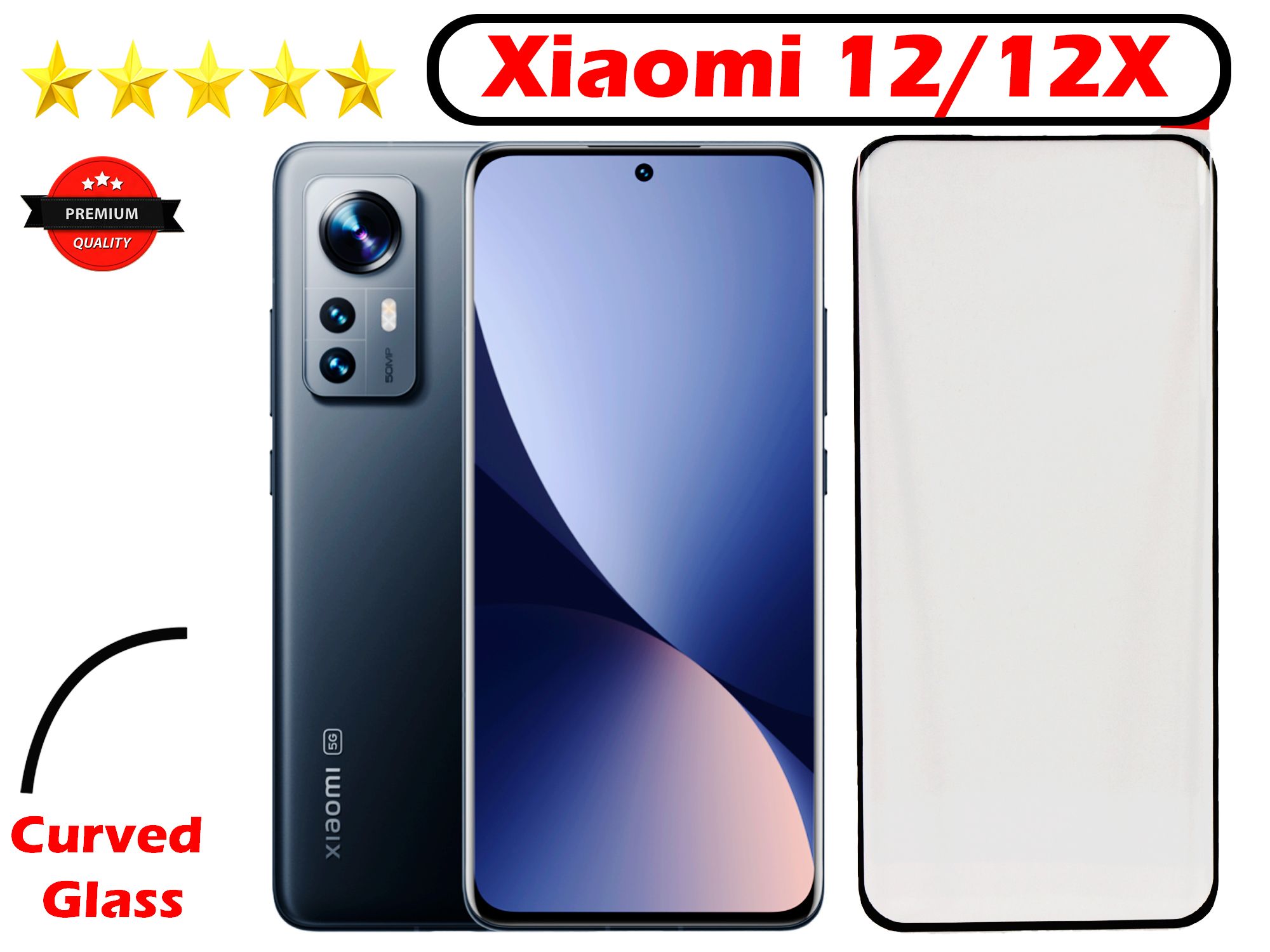 Защитное стекло Xiaomi 12 / 12X изогнутое ультратонкое бронестекло с полной  проклейкой черная рамка на весь экран - купить с доставкой по выгодным  ценам в интернет-магазине OZON (883722436)