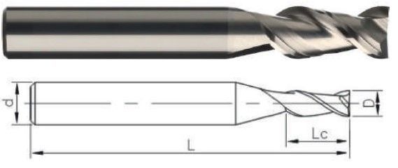 Фреза тв сплав. Фреза концевая твердосплавная. Фреза концевая al-2e-d1,5.