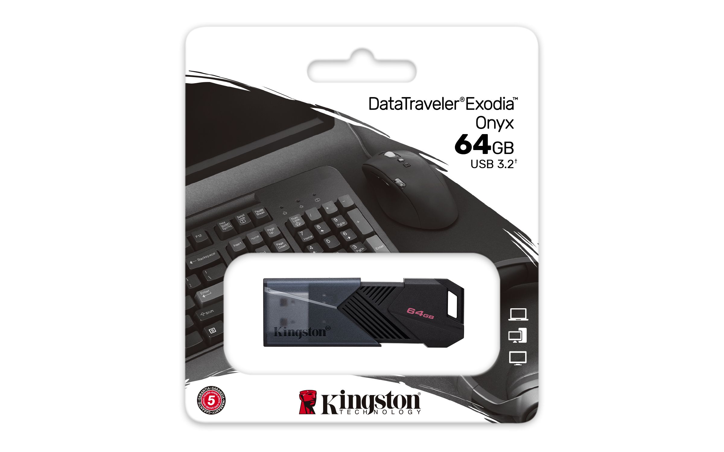 64 ГБ Флеш-накопитель Kingston DataTraveler Exodia Onyx, USB 3.2 Gen 1