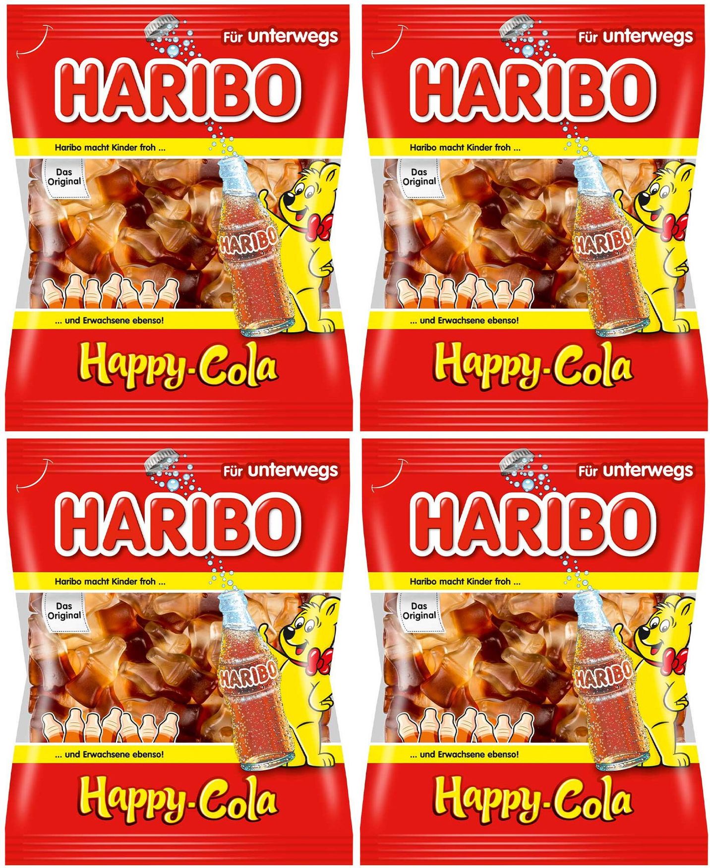 Мармелад Haribo Happy Cola жевательный, комплект: 4 упаковки по 100 г