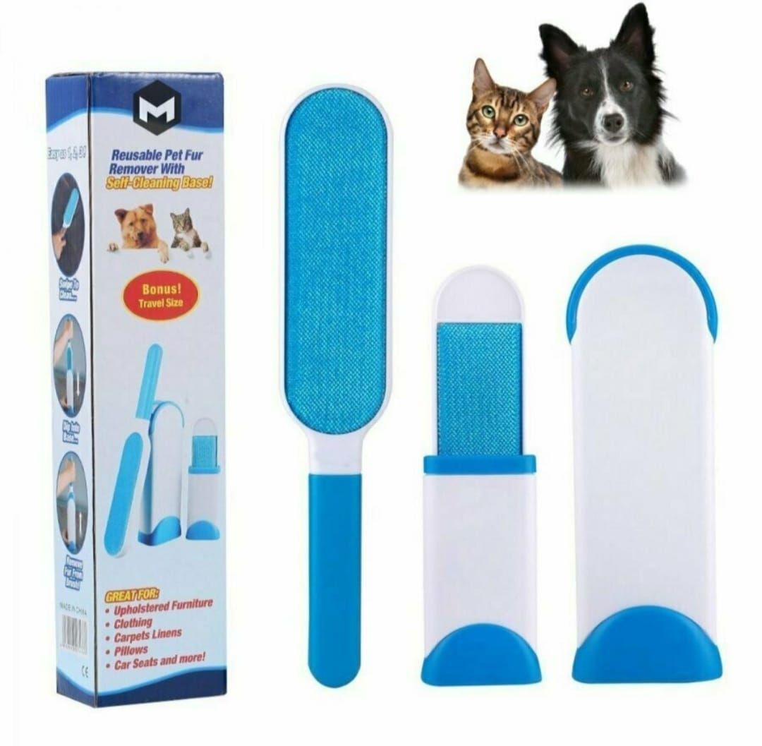 Щетка для удаления шерсти животных Reusable Pet fur Remover with self-Cleaning Base