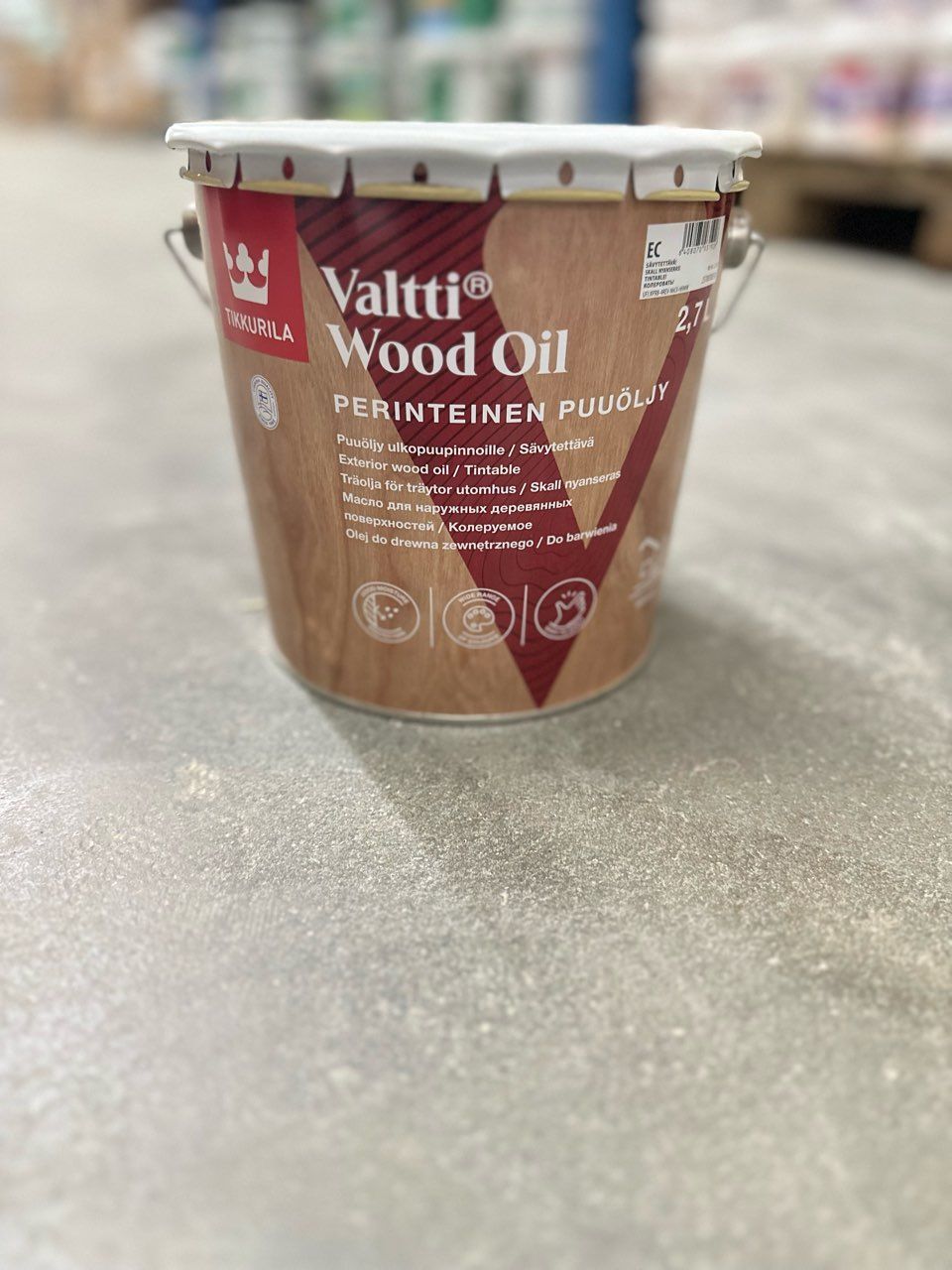 TIKKURILA Valtti Wood Oil / PUUOLJY (2,7 л), Масло для террасы КОЛЕРОВАННОЕ  (5050 Нектар / Mesi) с ПОВЫШЕННОЙ ИЗНОСОСТОЙКОСТЬЮ, содержащее воск, для ...