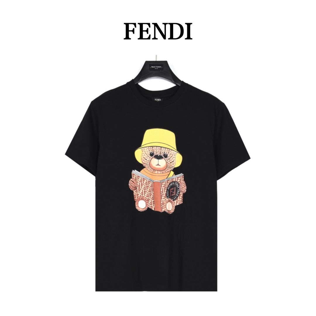 Футболка Fendi из мерсеризованной двунитевой ткани плотностью 60 каунтов оч...
