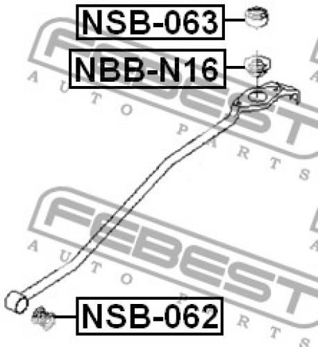 Втулка кулисы кпп 13 Febest NSB063