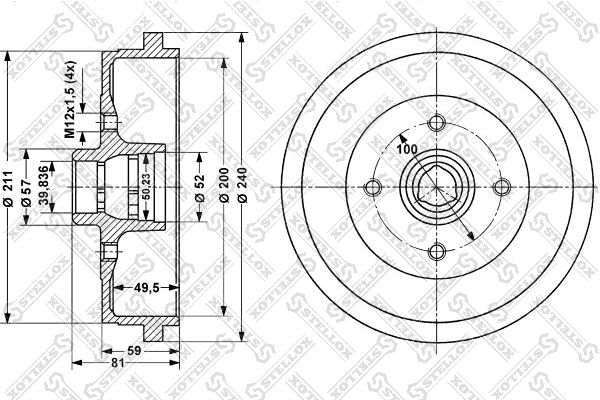 Барабан тормозной VW Golf 1.4-1.9TDi 91-97