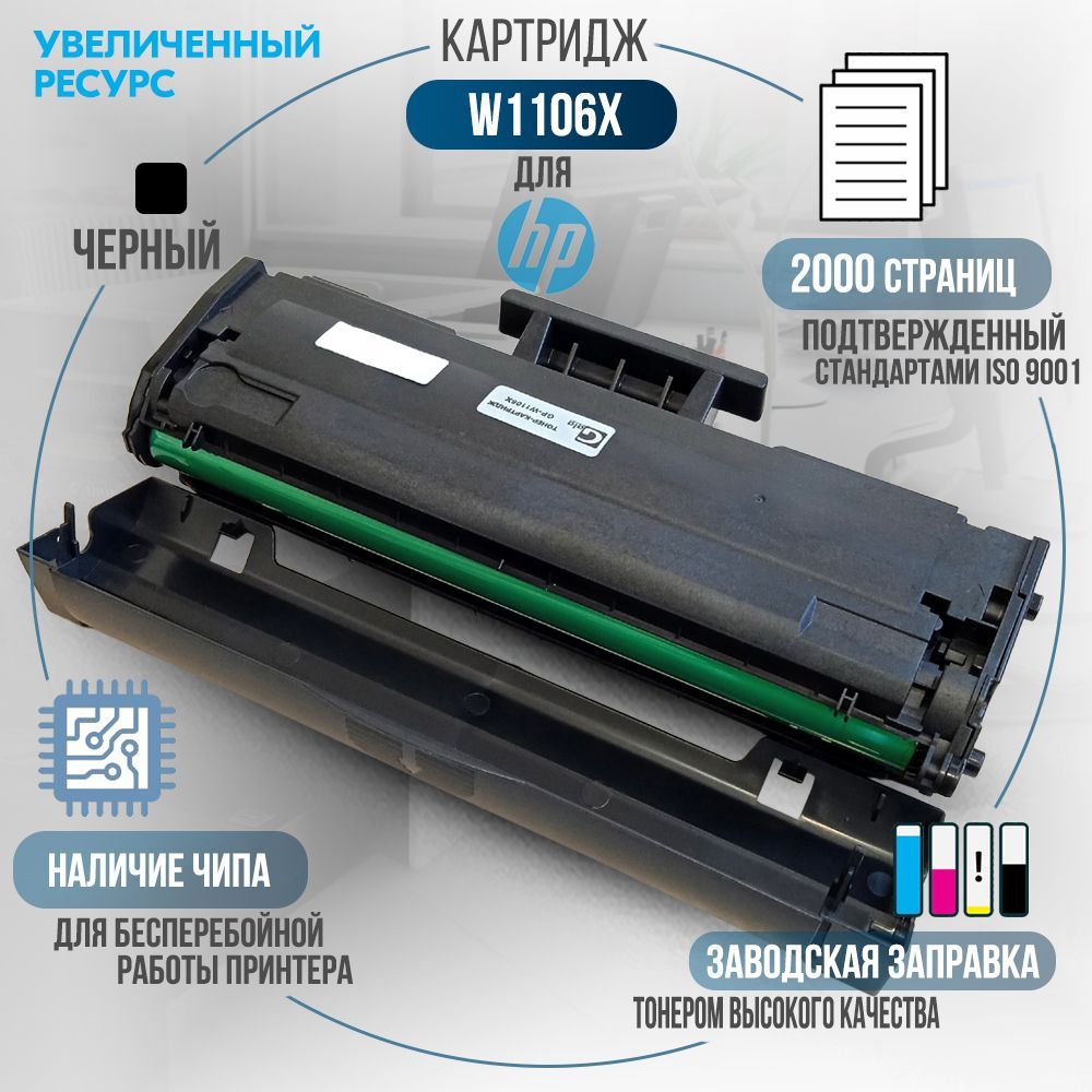 Расходник для печати GalaPrint GP_W1106A__oblast, Черный матовый (matte  black), для лазерного принтера, совместимый купить по низкой цене: отзывы,  фото, характеристики в интернет-магазине Ozon (870838606)