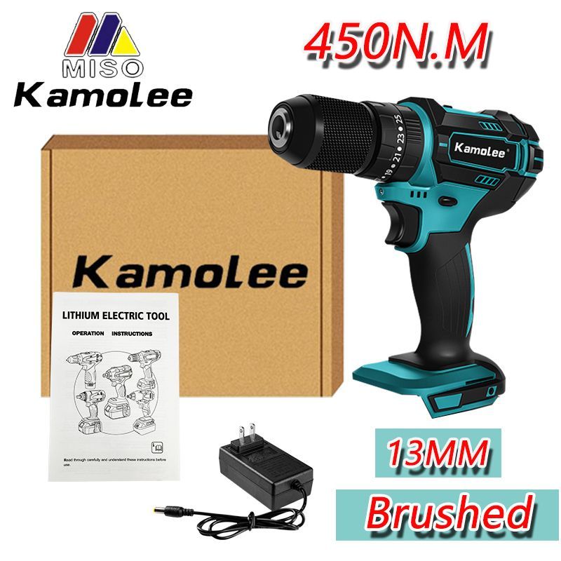 KamoleeTool450Н.м13ммАккумуляторнаяУдарнаяЭлектрическаяДрельПоБетону,ЖелезномуДереву(Батареиневключены)