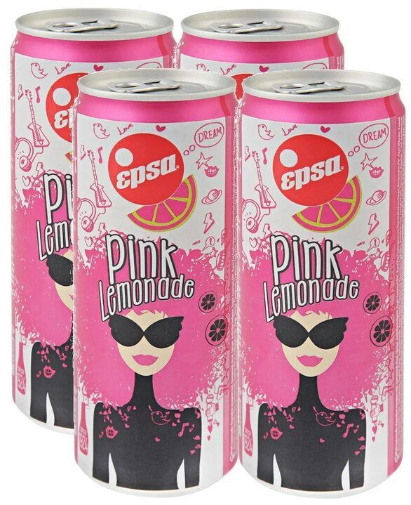 Розовый газированный напиток. EPSA Pink Lemonade. EPSA лимонады. EPSA напиток.